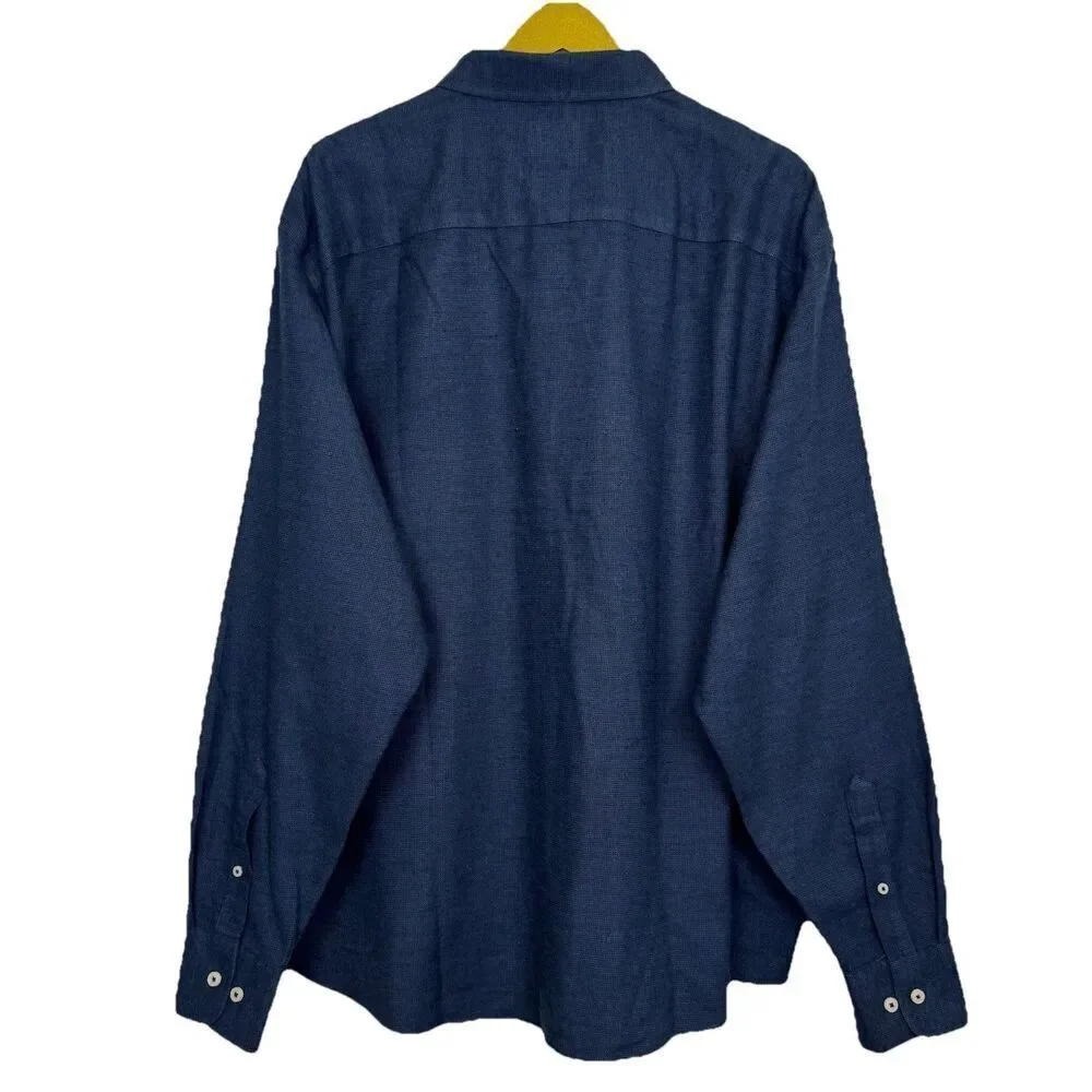 Untuckit Mens Veneto Button Down Shirt Size 3XL Blue Wrinkle Free Preppy Work - Picture 2 of 8